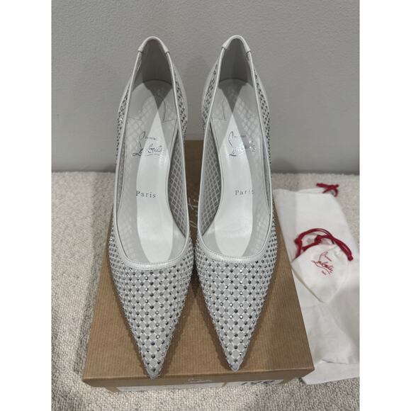 Christian Louboutin Apostropha Mesh Strass Pumps 80mm Black Crystal | New in Box - Picture 4 of 14